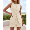 ZESICA Women's 2025 Summer 2 Piece Short Sets Sleeveless Crew