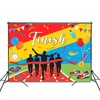 Fitumiw Marathon Finish Backdrop 7x5ft Congratulations Finishing Marathon Decorations Background