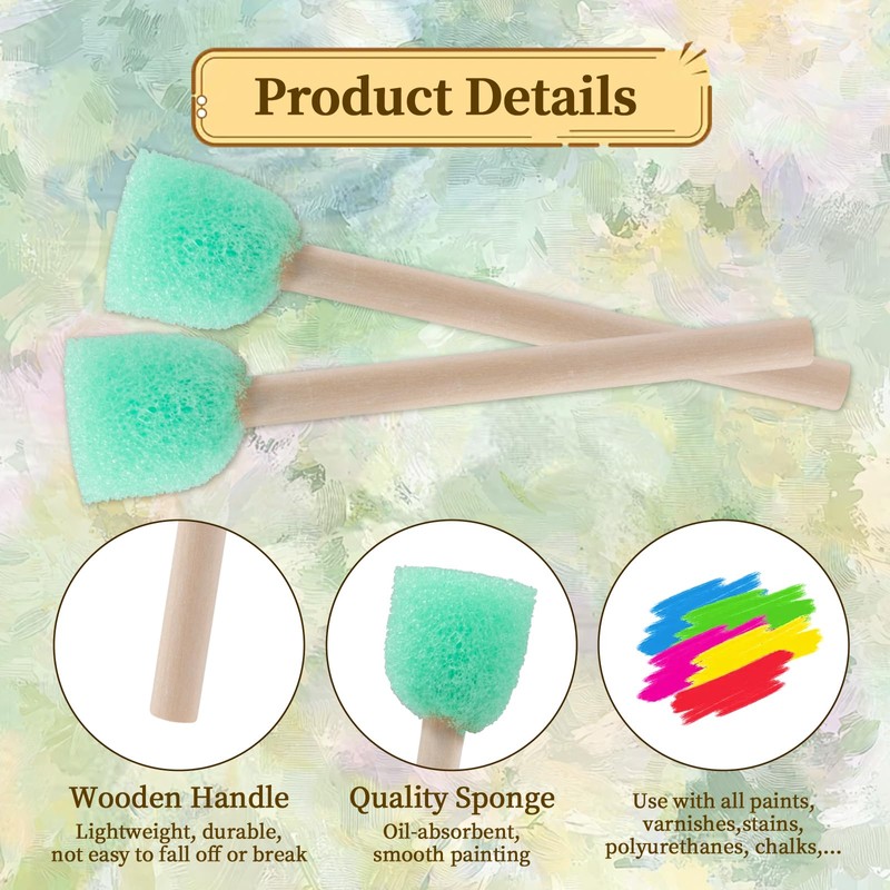 20 Pcs Foam Brush Sponge Brush Round Sponges Brushes Set