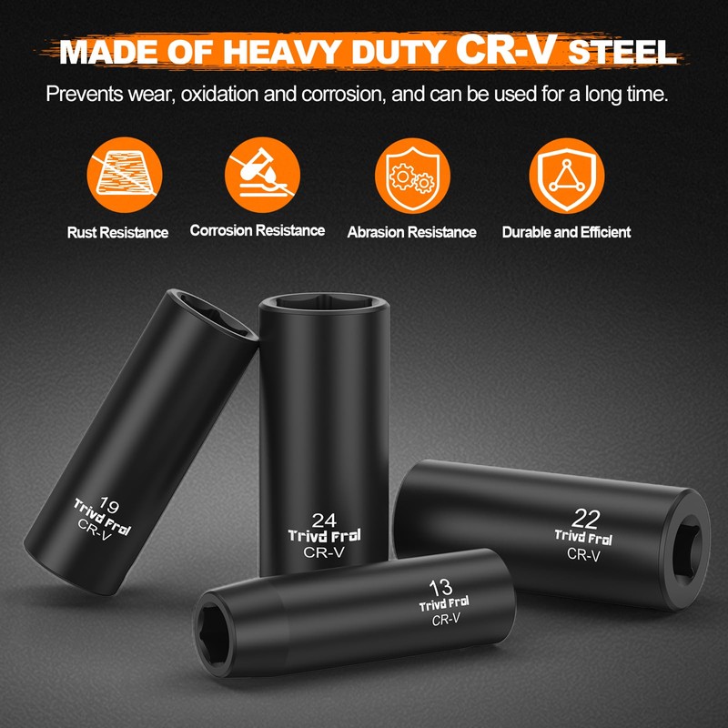 Metric Impact Socket Set 1/2" Drive - Trivd Frol 26