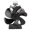 6 Blade Stove Eco Fan Black High Temperature Resistant Self
