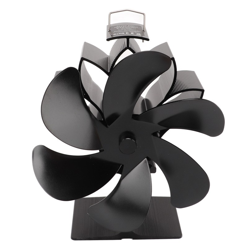 6 Blade Stove Eco Fan Black High Temperature Resistant Self