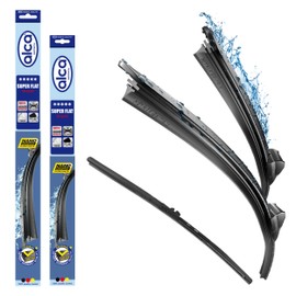 alca® Windscreen Wiper Set with Rear Wiper for VW Transporter T5 (02.2003-11.2009) Super Flat Bar Wiper Front and Rear Wiper