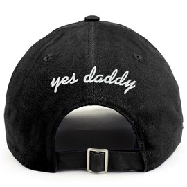 Trendy Apparel Shop yes Daddy (Back) Embroidered 100% Cotton Dad Hat - Black