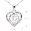 ALOV Jewelry Sterling Silver Initial Letter Alphabet Love Heart Cubic