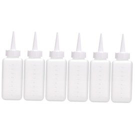 Milageto 6X Graduated Applicators Bottle with Tip DIY Hair Care Washing Bottle 160ml/200ml Hairdresser Styling Supplies for Home Use, Medium