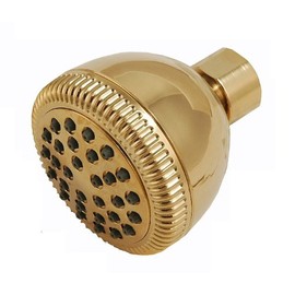 Showerheads, Polish Brass Finish, 2 1/2" Face, Anti-clog Rubber Tips, with Removable Water Saver_ By PlumbUSA