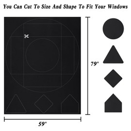 FEQO Blackout Curtain 79x59in, Portable Travel Shade, Waterproof, Room Darkening, for Bedroom, Nursery