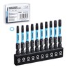 toolant 10pc Double Square 8-Point Bit Set S2 Steel, #1/#2/#3,