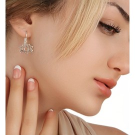 Lotus Flower of Purity Earrings - 925 Sterling Silver - Earrings with MadamLili Gift Box and Stopper