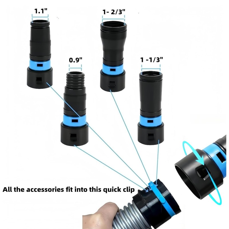 MITANSLE 7 Dust Collection Hose Adapters Kit for Home and