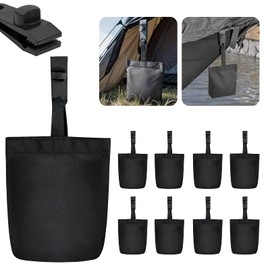 CUVZORA Pack of 8 Sandbags for Filling, High-Quality Robust Weight Bags with UV-Resistant Material and Practical Mounting Clips, Ideal for Garden Tents, Tablecloths and Outdoor Wind Protection