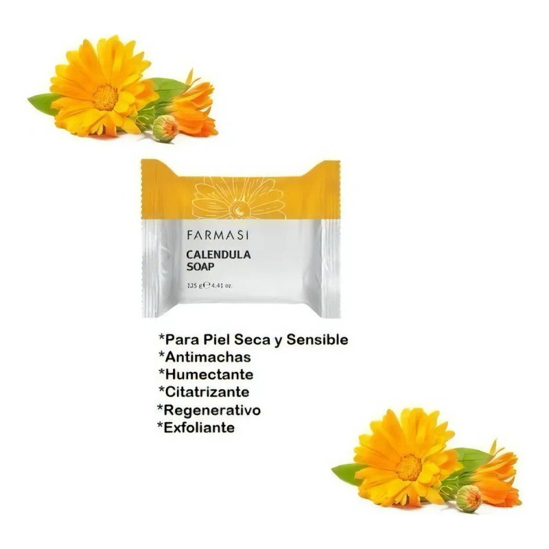 Jabón De Calendula/125 Grs/ Pieles Sensibles/ Farmasi