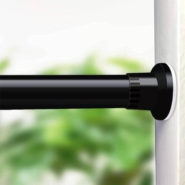 Room Divider Tension Curtain Rod, 44-82" Room Divider Rod, Rust-Resistant and Non-Fall Down Curtain Rod,No Drilling Spring Tension Rods,Adjustable Spring Windows Curtain Rods Black