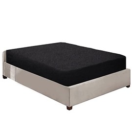 NIYS Luxury Bedding 100% Brushed Cotton Flannelette 40CM/16 Extra Deep Fitted Sheets in 12 Colours (Single, Black)