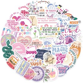 letiezhi 50PCS Singer Song Lyrics Sticker Music Motivational Stickers Fashion Singer Vinyl Stickers for Kids Music Themed Party Decorations Gifts for Music Lovers Musicians