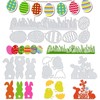 Mellifluous 4 Sets Easter Rabbit Cutting Dies,Easter Cutting Dies Happy