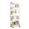 Book Organizer with Wheels Multi Tier Utility Cart Plastic Rolling