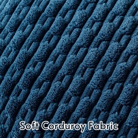 Sungeek Set of 2 Corduroy Cushion Covers, Decorative Cushion Covers, Soft Cushion Cover, Decorative Cushion, Sofa Cushion, Boho Decorative Cover, Cushion Cover for Sofa, Bedroom, Living Room (Blue, 50