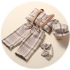 Newborn Boy Photography Props Romper Baby Photoshot Plaid Overalls Bowtie
