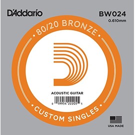 D'Addario BW024 Rose Strings for Acoustic Guitar, 80/20 Bronze, .024, Set of 5