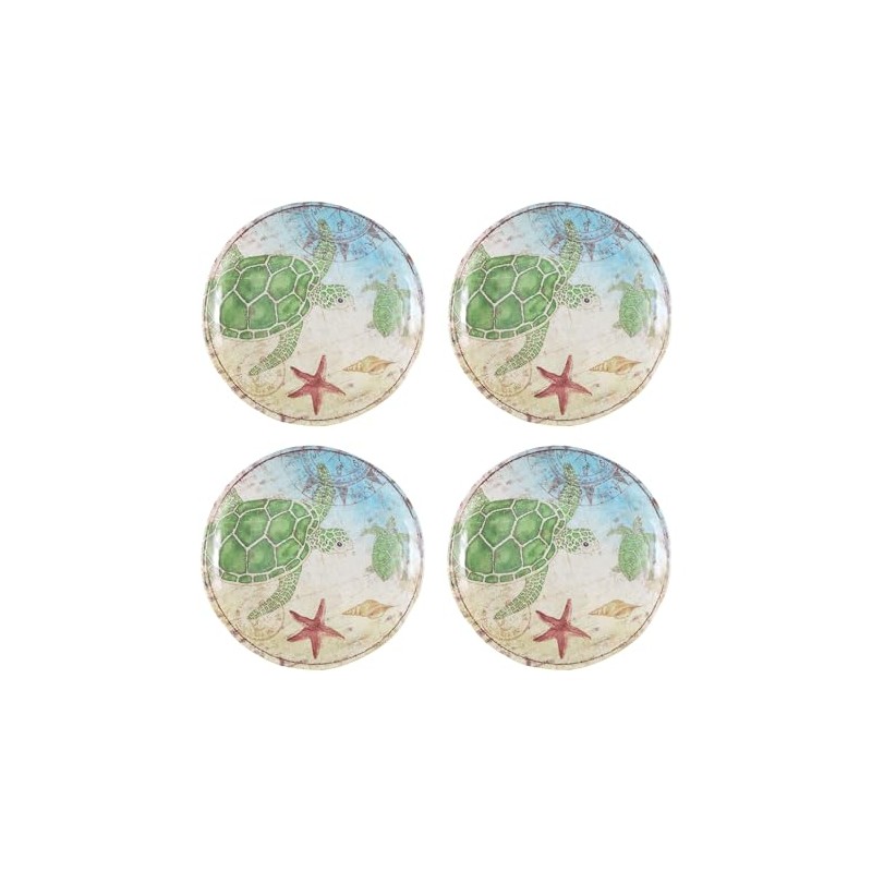 UP UPware Sea Turtle Melamine Round Dessert Plates, Small Serving