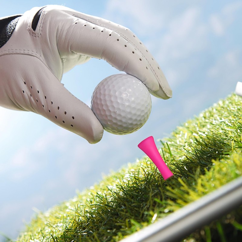 Lyntrioris 50Pcs Vibrant Pink Golf Tees – Eco-Friendly Plastic Design