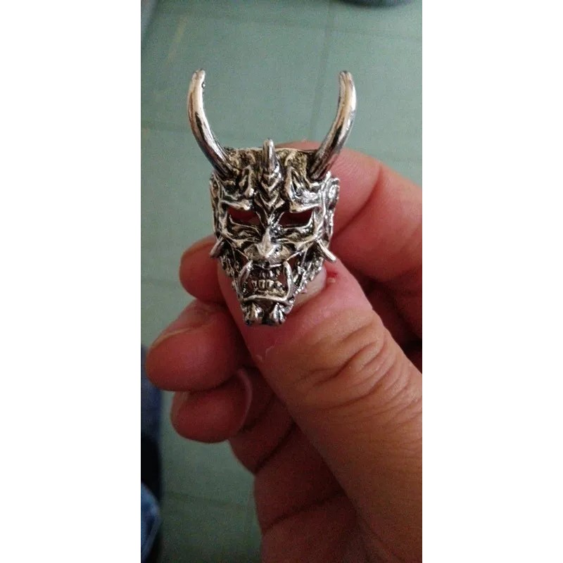 TENDER LIHOME Anillo Demonio Hannya Diablo Satán Cuernos Ajustable Calaver