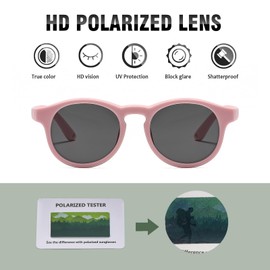 Suertree Baby Polarisierte Sonnenbrille 0-3 Jahre Silikon Sonnenbrille Kinder Flexible Anti UV400 UltraLicht Linse UV-Schutz im Freien Unisex rose
