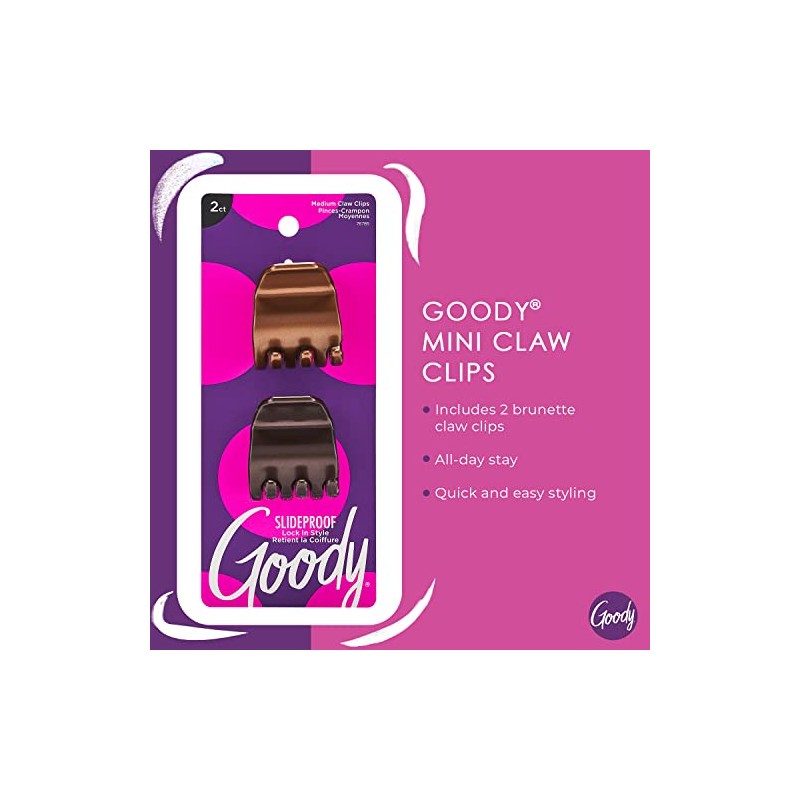 Goody Women's Colour Collection 1/4 SPH Claws, Brunette, 2 Count