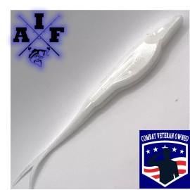 all in fishing 15ct 5" or 4" White forktail fluke Split Tail Jerk Bait . - White, 4 inch