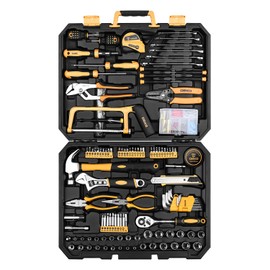 DEKOPRO 198 Piece Home Repair Tool Kit, Wrench Plastic Toolbox with General Household Hand Tool Set