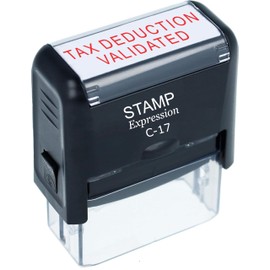 stampexpression - Tax Deduction Validated Office Self Inking Rubber Stamp - Red Ink (A-50043)