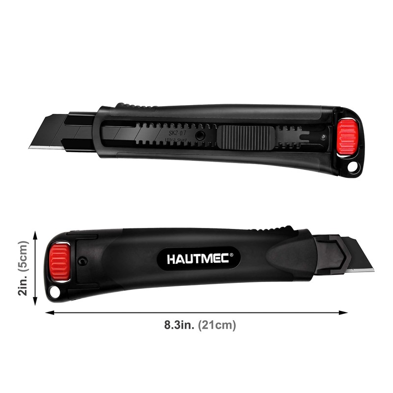 HAUTMEC 25mm Extra Heavy Duty Utility Knife with Double Lock