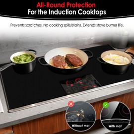 Extra Large Induction Cooktop Protector Cover Mat (Magnetic) 20.4" Wx30.7”L, Stove Top Cover for Electric Stove, Silicone Stove Mat for Glass Top Stove,Range Covers for Electric Stove