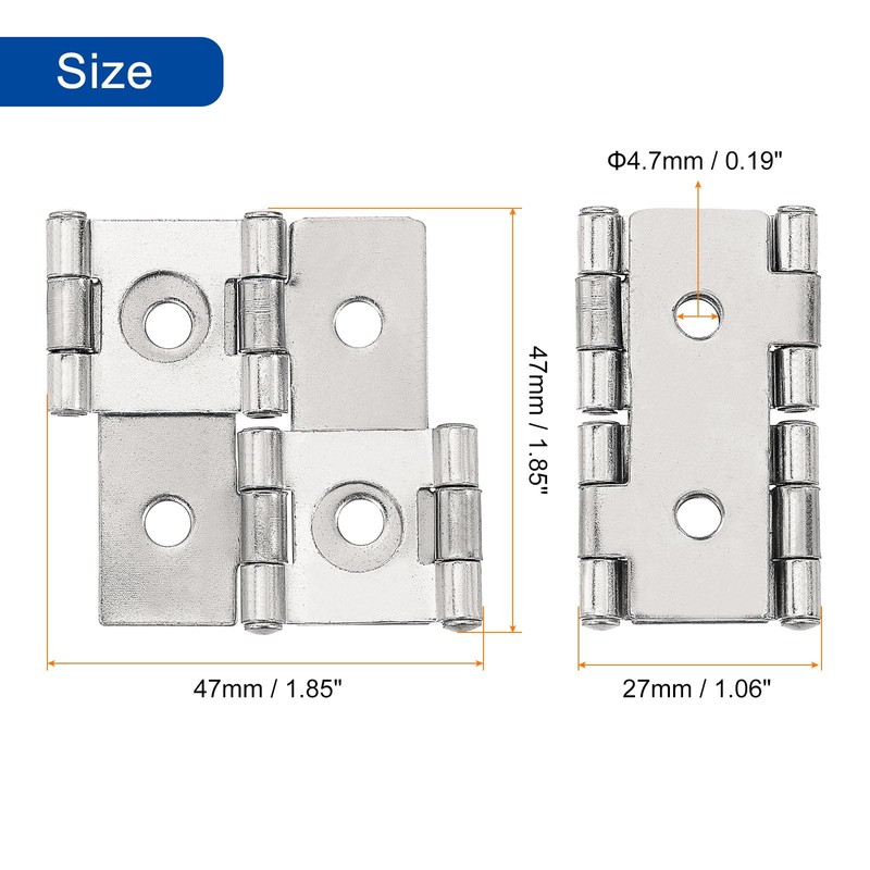 sourcing map Double Acting Hinges Folding Screen, 6Pcs 1.85" Double