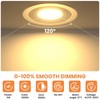 5W LED Recessed Ceiling Light Dimmable IP44 Spotlight,3CCT 2700-3000K,90-100mm Cutout