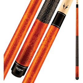 Valhalla VA119 by Viking 2 Piece Pool Cue Stick Autumn Orange Stain Irish Linen Wrap 16-21 oz. Plus Blue Master Chalk (Autumn Orange, 19)