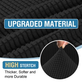 GAMUKAI 2-Piece Stretch Ottoman Covers – Rectangle Slipcovers for Folding Storage Stools, Non-Slip Elastic Bottom, Soft Fabric Furniture Protectors (Black, X-Large)