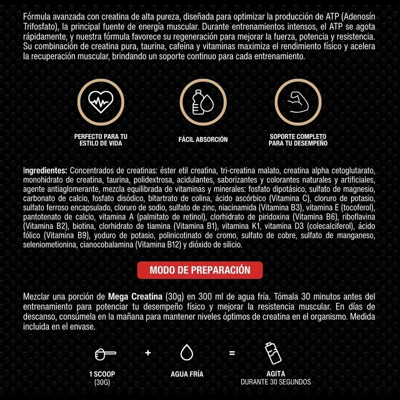 Creatina en Polvo Mega Creatine Extreme 1kg Naranja FNT Suplemento