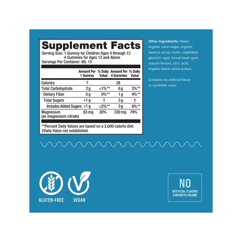 Natural Vitality Suplemento Magnesio Frambuesa-limón 60 Gom. Sabor Frambuesa Limón