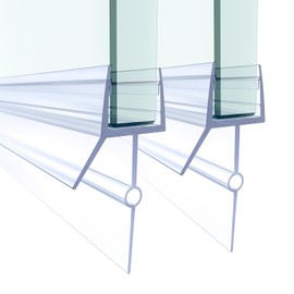 Shower Door Bottom Seal,2 PCS 3/8" X 36" Shower Door Sweep for 3/8 Inch Glass,Frameless Glass Door Seal Strip to Seal 20mm Gap, Stop Shower Leaks and Create a Water Barrier