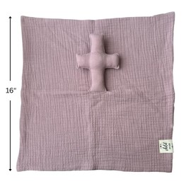 Cross Lovey, Cross Security Blanket, Christian Lovey, Christian Baby Gift, Baptism Gift, Easter Gift, Newborn Baby Gift, Blessing Blanket, Christian Gift (Periwinked Mauve)