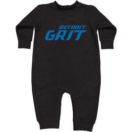 Expression Tees Fleece One-Piece Grit Detroit Football 6 months Fleece One-Piece Black