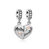 KunBead Mother and Daughter Heart I Love You Bead Charms