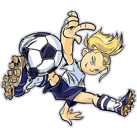 Zirni Cartoon Funny Cool Football Soccer Girl Sticker Decal Design