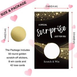 THEBESTU 50 Psc A Special Surprise Blank Scratch off Cards, Black Gold Scratch Card for Small Business, Thank You for Buying Cards, Blank Gifts Certificate Tickets, Lottery Prize Raffle Tickets