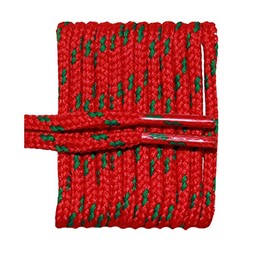 FootGalaxy Round Laces For Boots And Shoes, 72, Red with Green Chip