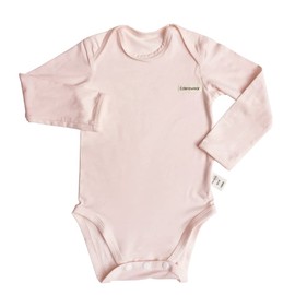 EDENSWEAR Baby Long Sleeve Zinc Fiber Onesie - Infant Bodysuit Ideal for Sensitive Skin, Eczema (6-12 Months / 27.5 Inches, Pink)