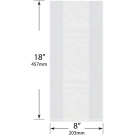 Plymor 8" x 4" x 18" (Case of 1,000), 1 Mil Gusseted Plastic Bags